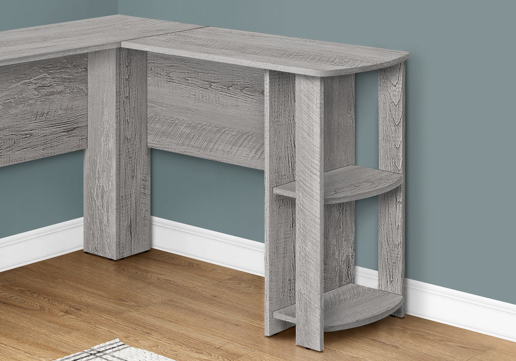 L Shape Computer Desk with Storage Shelves