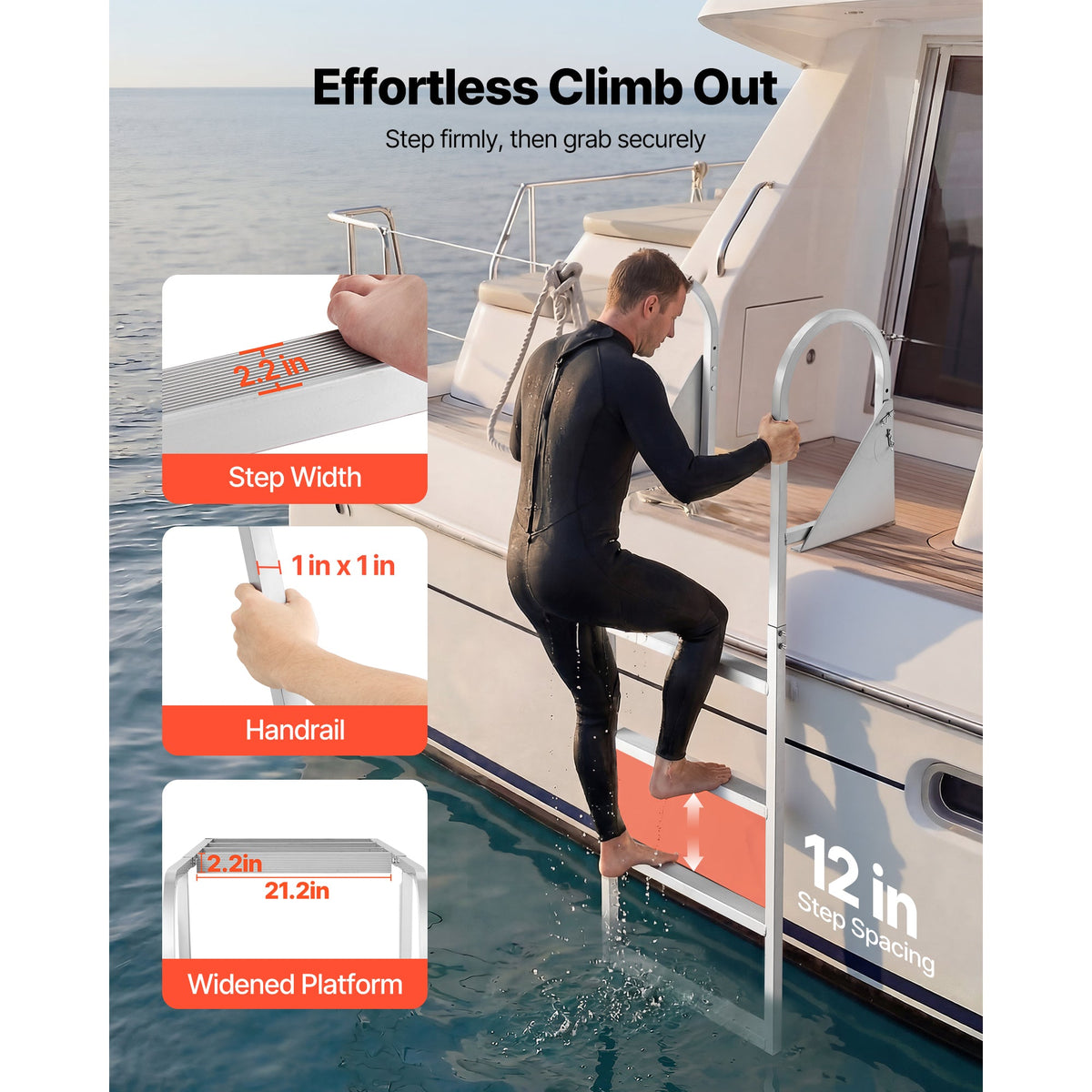 Flip-Up Dock Ladder, 4-Step