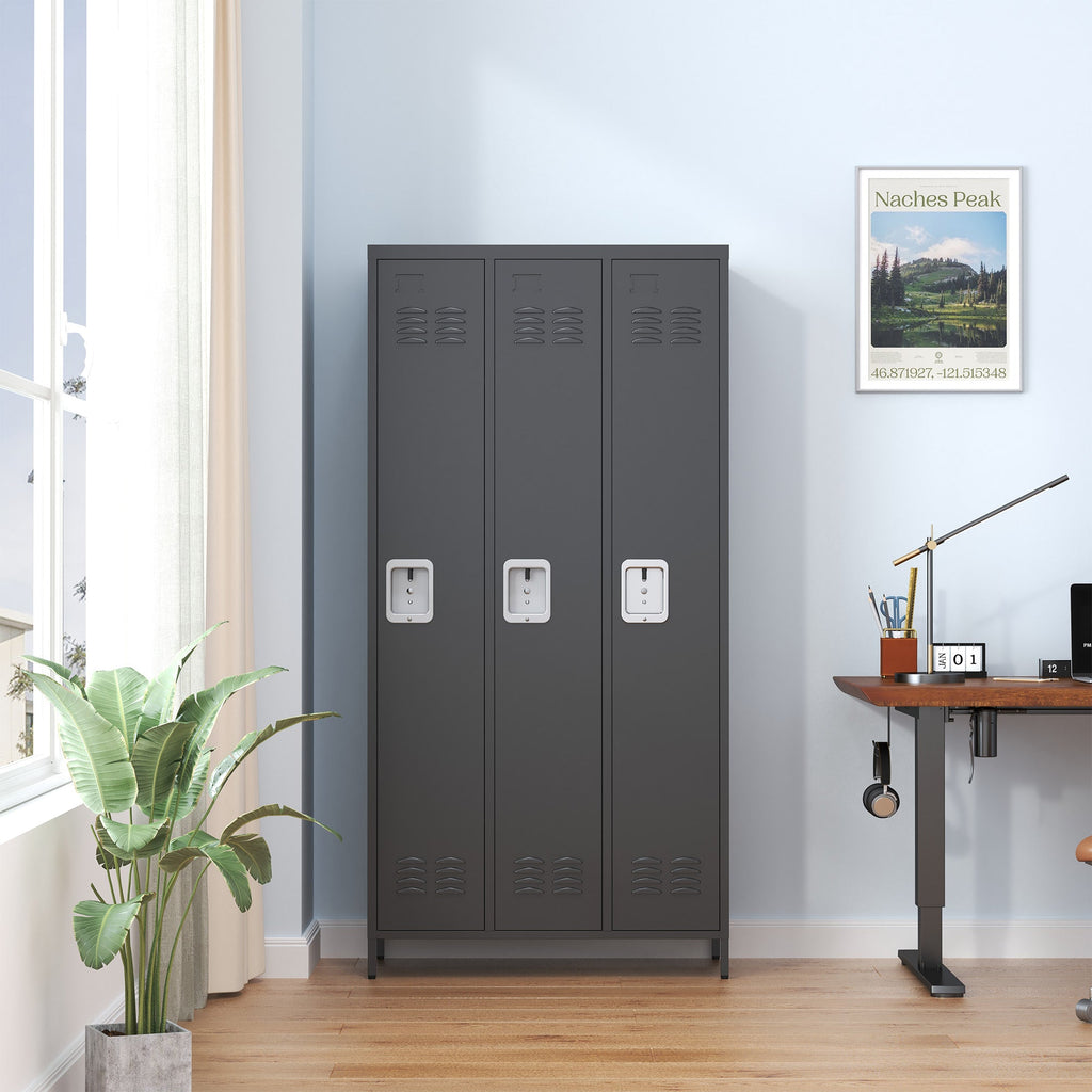 3 Door 72"H Metal Lockers With Lock for Employees