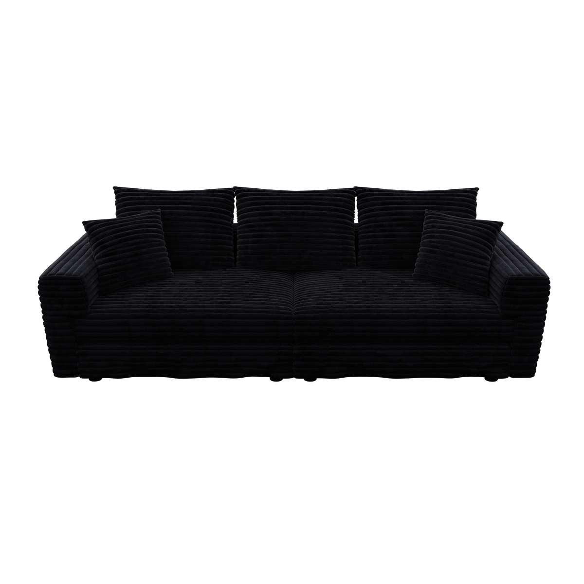Plush Corduroy 3-Seat Sofa, Modern Comfy Upholstered Couch
