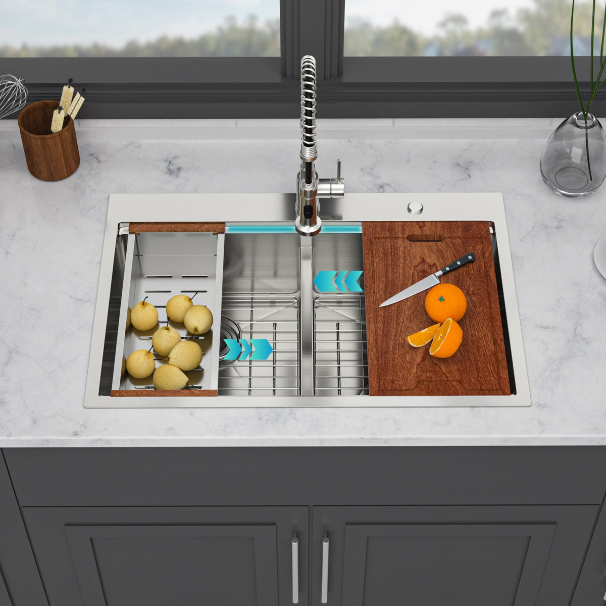 Topmount Drop In Kitchen Sink - 33"x 22"