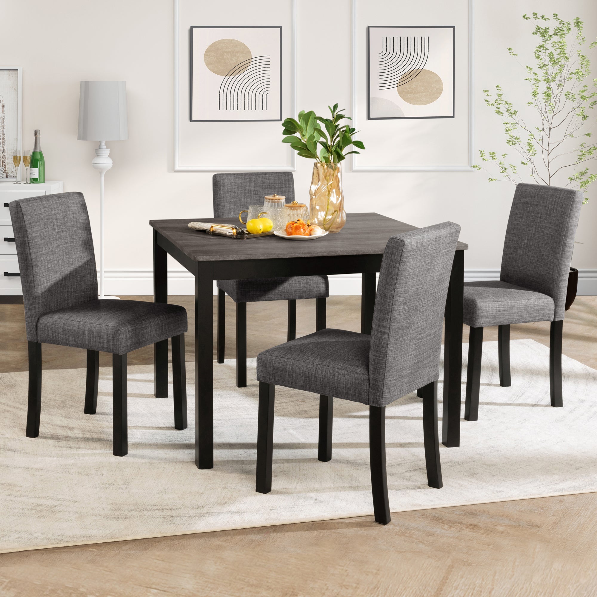 5-Piece Dining Table Set with 4 Chairs