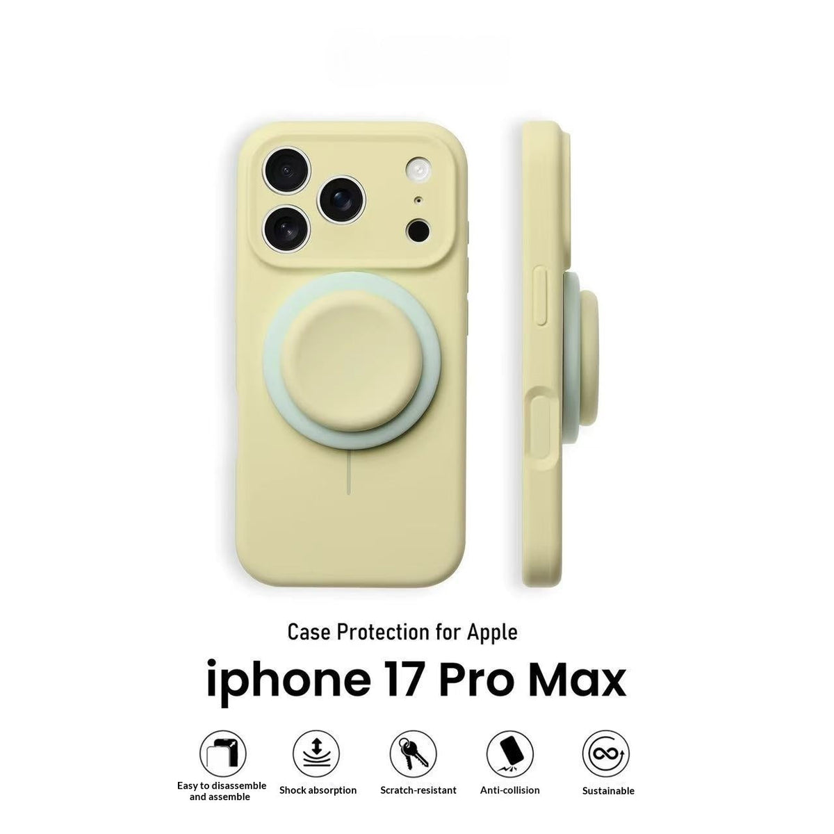 Light Blue Liquid Precise-Hole Magnetic Suction Holder Compatible Phone Case
