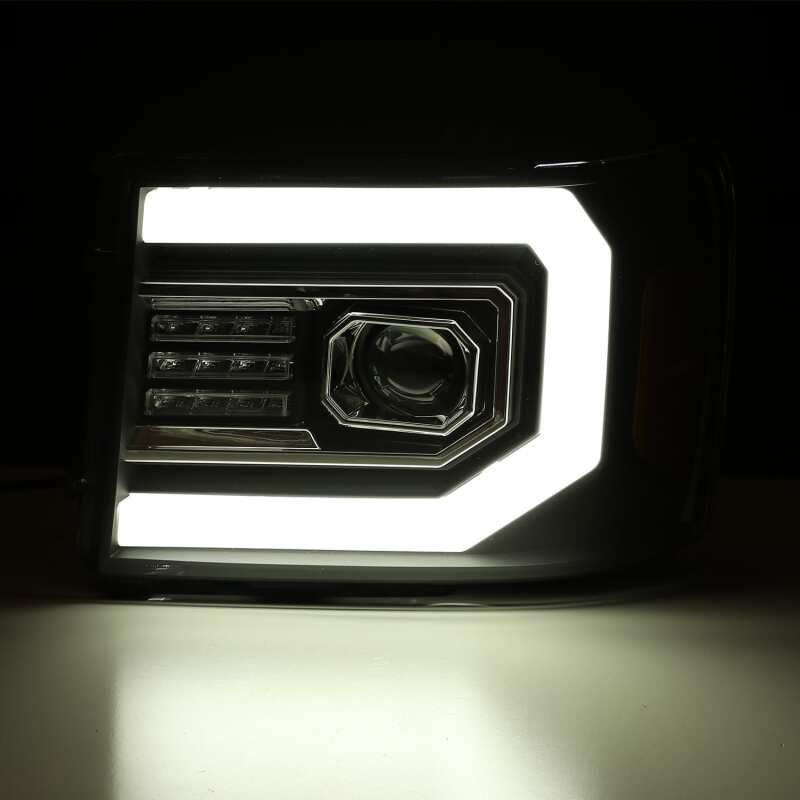 AlphaRex 07-13 GMC 1500HD PRO-Series Projector Headlights Plank Style Chrm w/Activ Light/Seq Signal 880604 *Discontinued