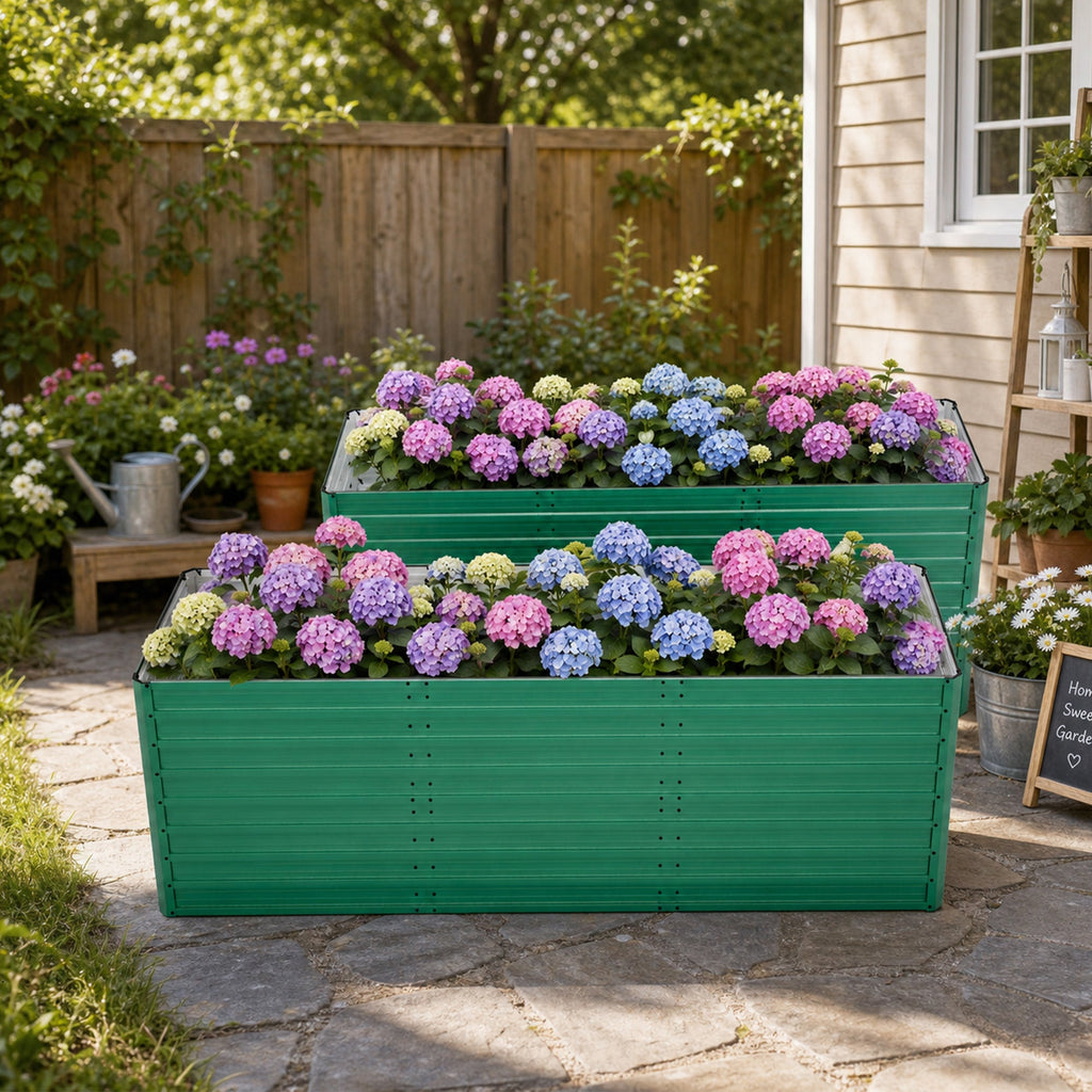 2-Pack 93.7"x31.5"x32.3" Raised Garden Bed