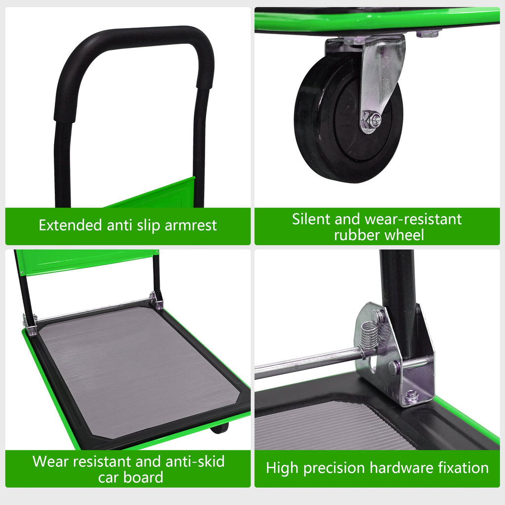 Flatbed Cart with 330lbs Heavy Duty Capacity