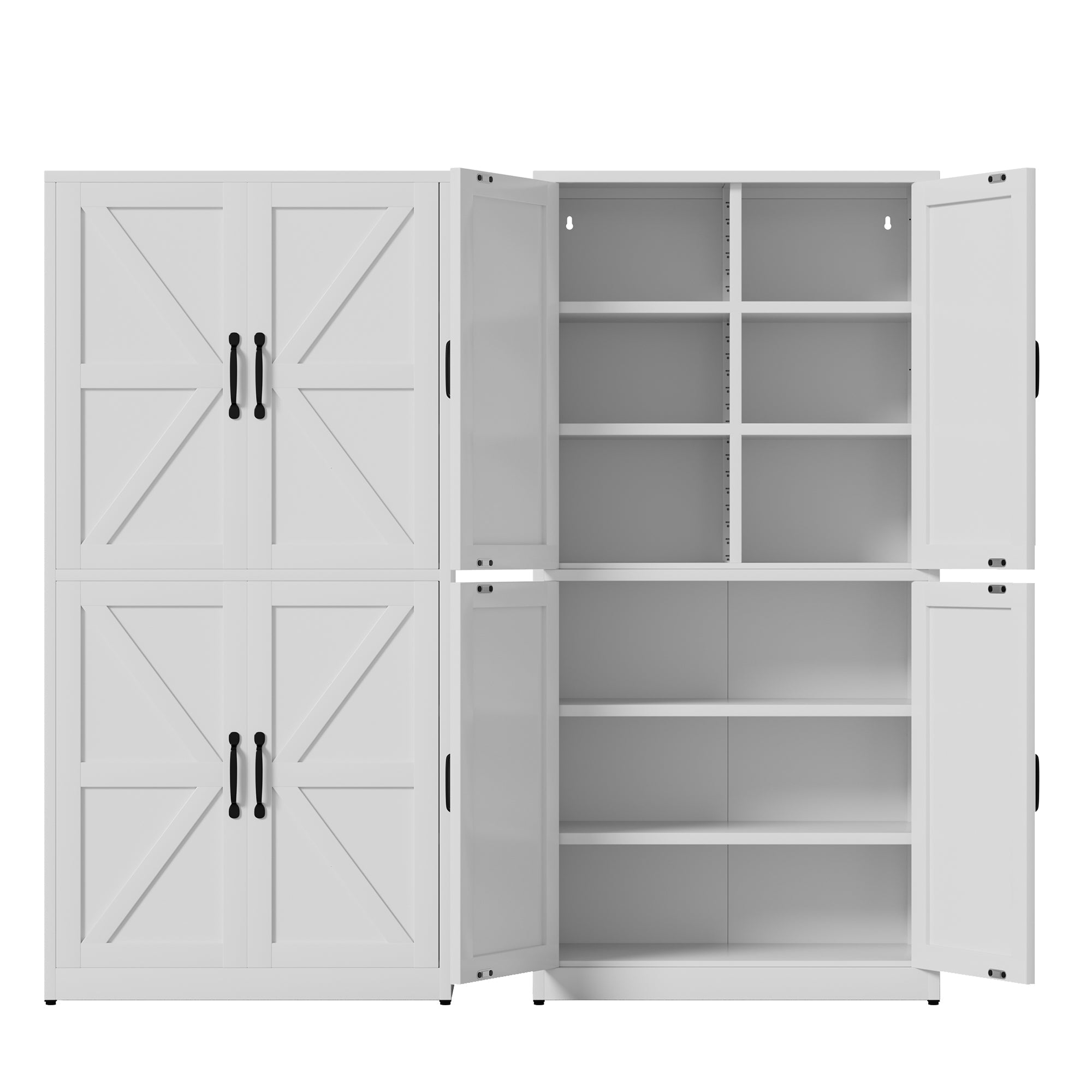 White Steel Kitchen Pantry Storage Cabinet
