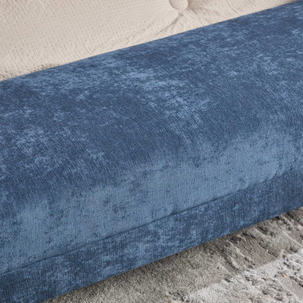 65" Ottoman Bench, Chenille Bench for Bedroom