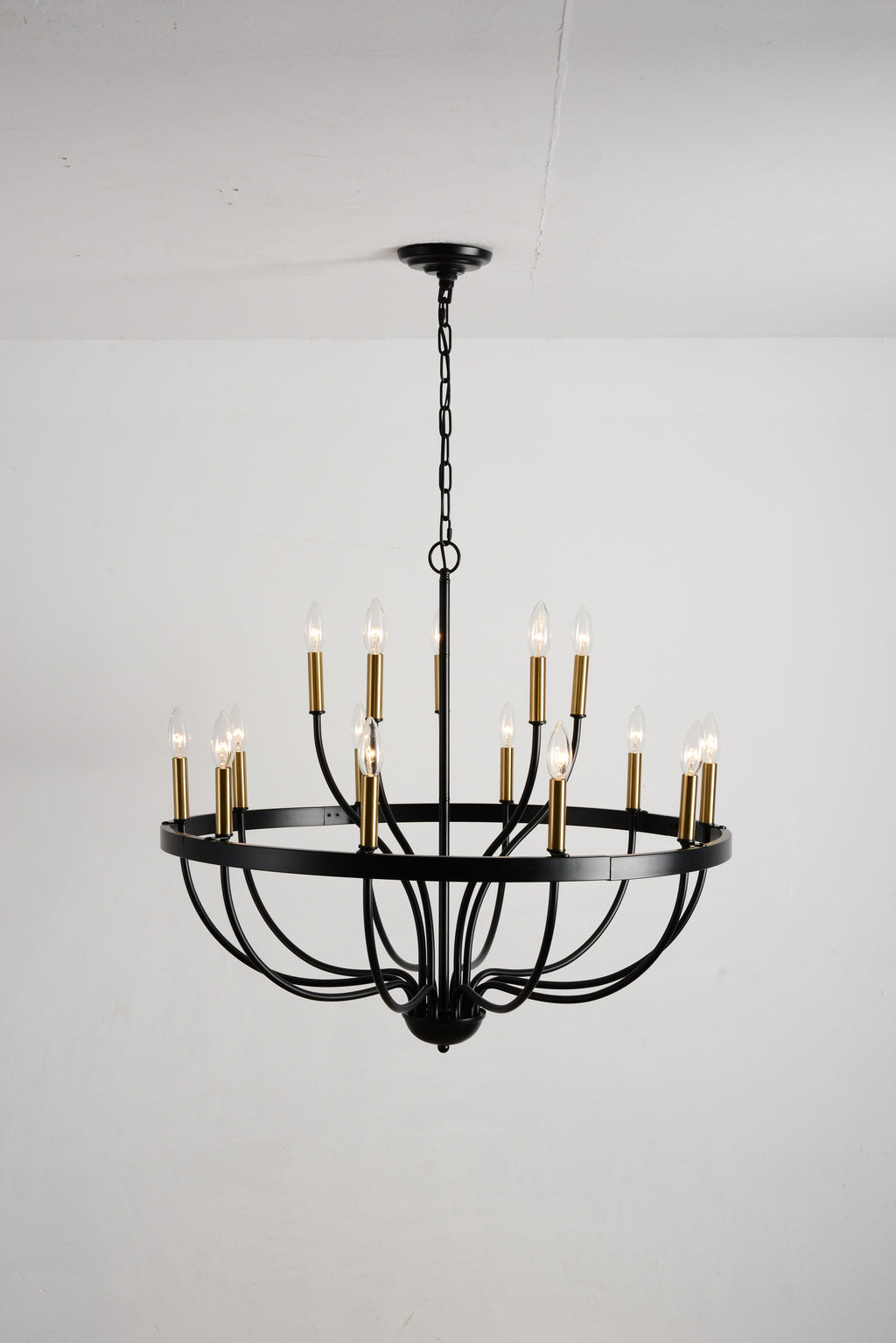 18-Light Chandelier Industrial Iron Candle Chandelier