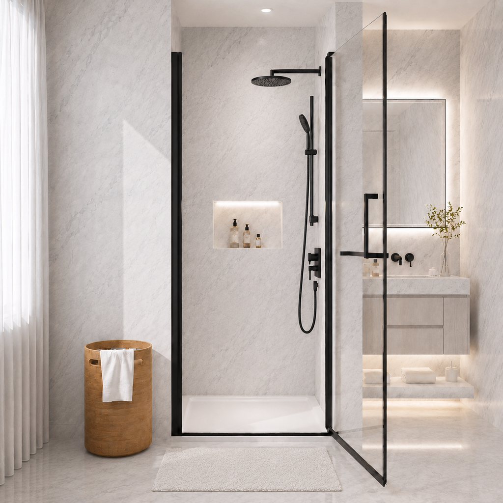 28"-29.2'' x 72" Semi-Frameless Pivot Shower Door