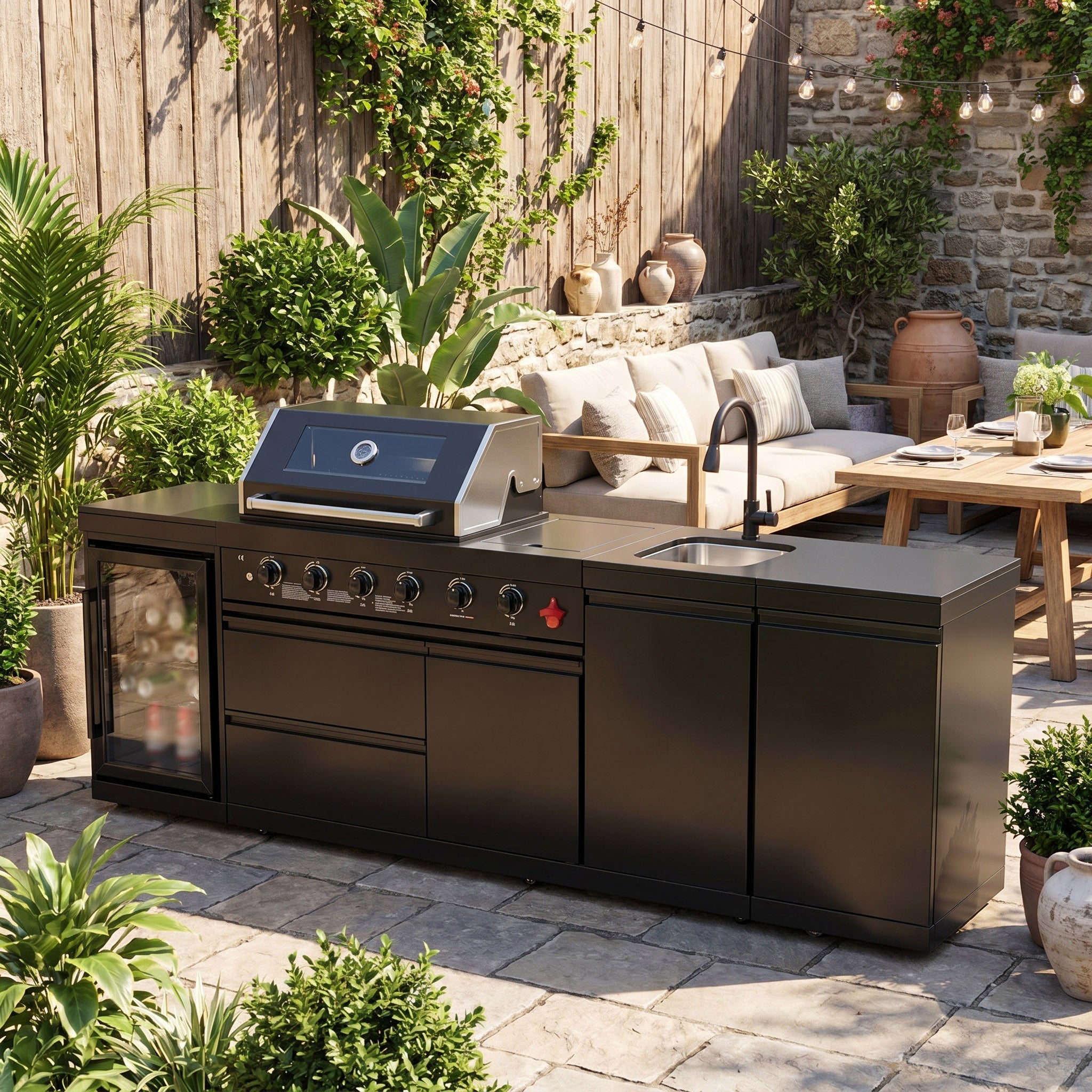 Deluxe Stainless Steel Propane Gas Outdoor Kitchen Barbecue Grill