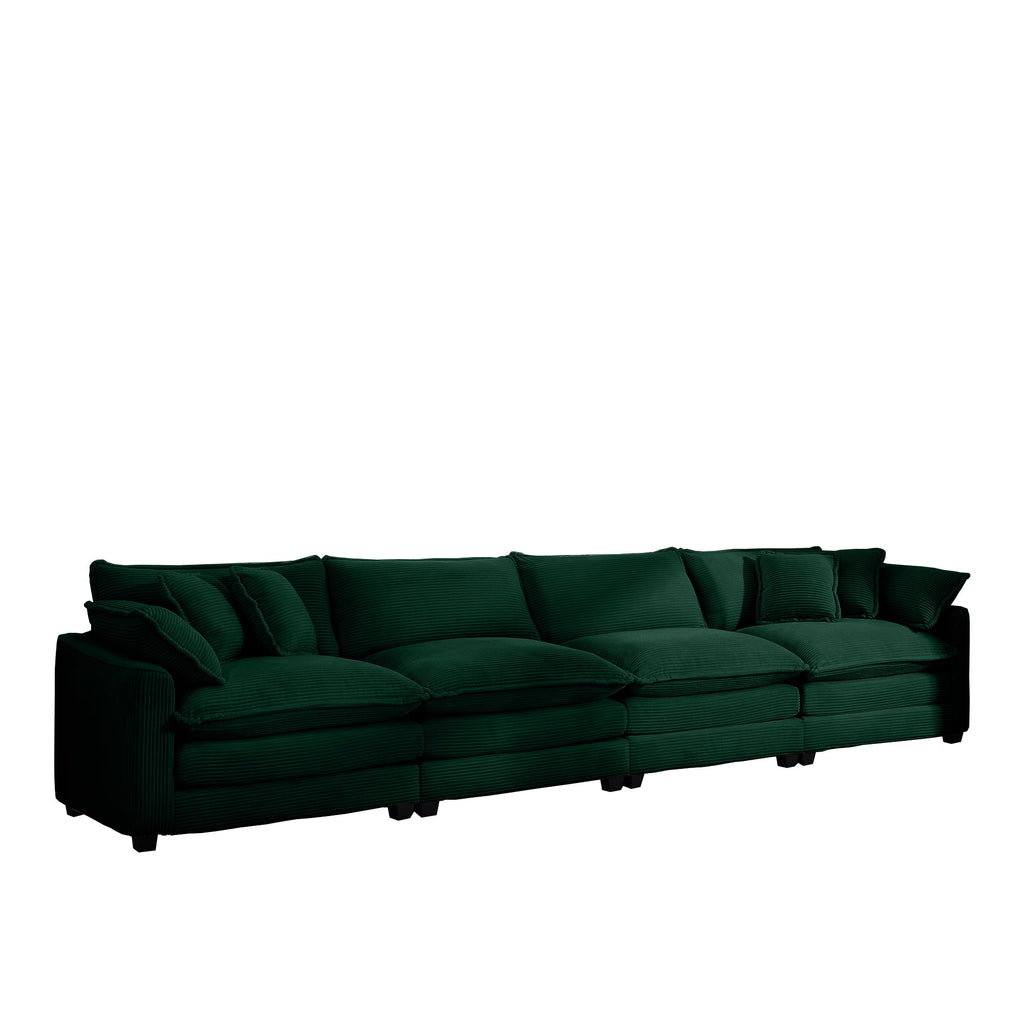 Modern Upholstered 4-Seater Corduroy Sofa