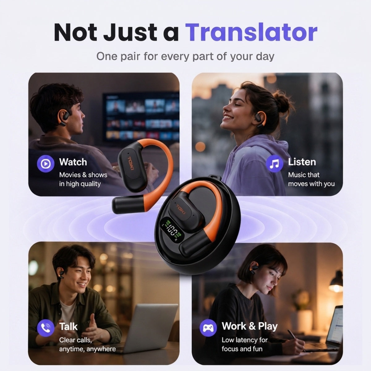 Toki Air-3 Open-Ear AI Translation Earbuds