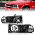 Anzo 1998-2005 Chevrolet S-10 Projector Headlights w/ Halo Black