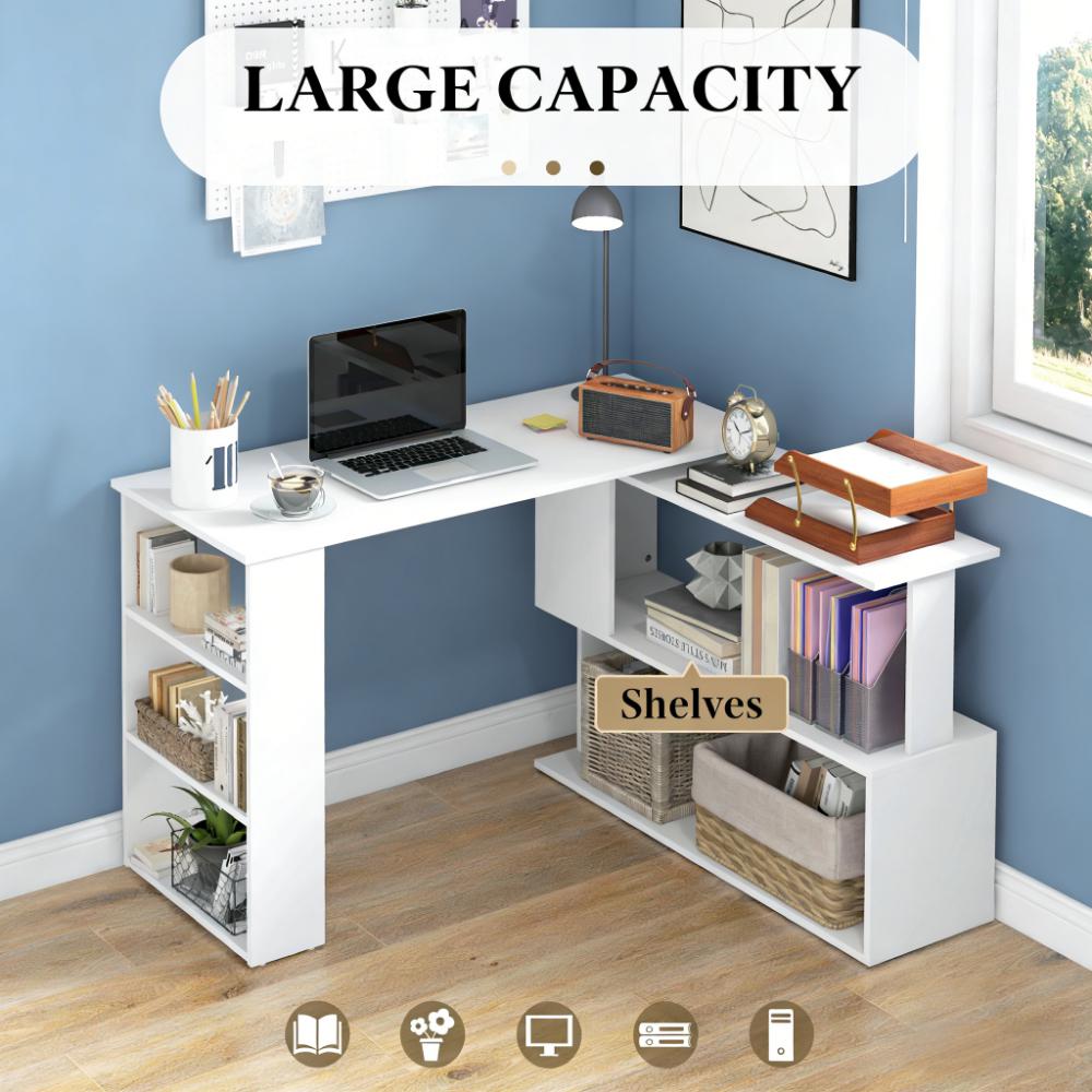 Writing Table Workstation - L Shaped Corner Computer Desk