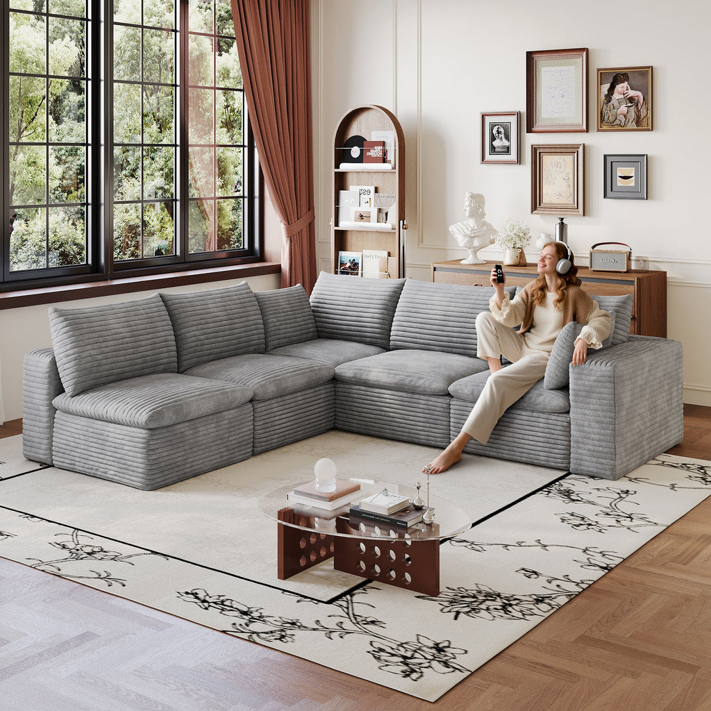 Cloud Sofa in Corduroy Fabric