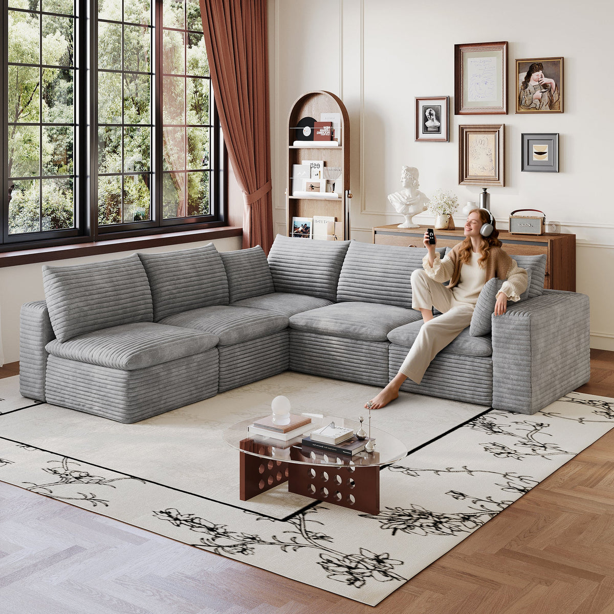 Cloud Sofa in Corduroy Fabric