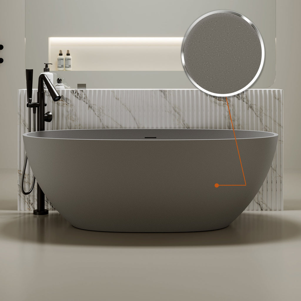 67'' Freestanding Bathtub Resin Stone Soaking Bathtub