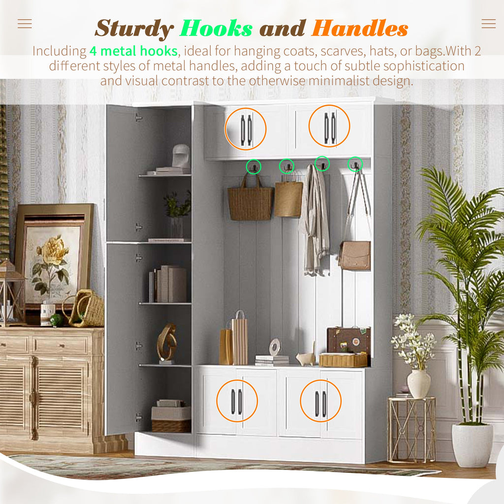 Vibe Haus 79'' Tall Modern Hall Tree with Shoe Storage