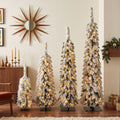 4 Pack Pre-Flocked Christmas Trees