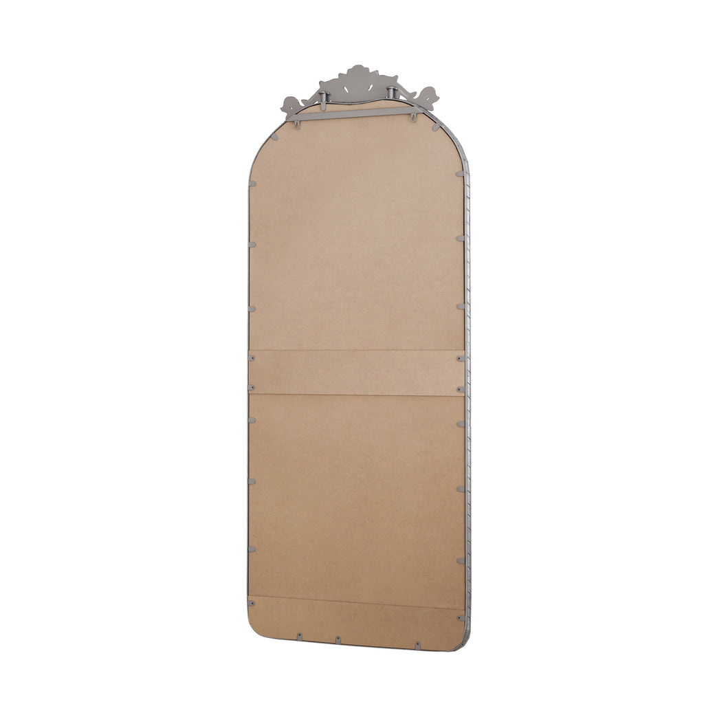 58"x24" Arched Full Body Mirror with Vintage Ornate Carving