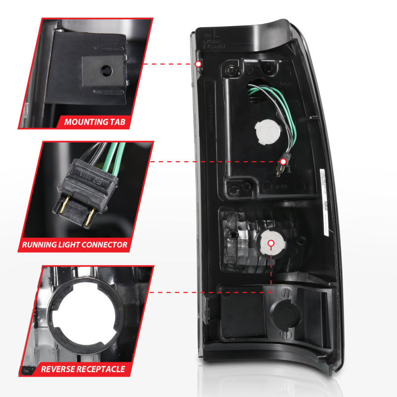 ANZO 2003-2006 Chevy Silverado 1500 LED Taillights Plank Style Black w/Smoke Lens 311328