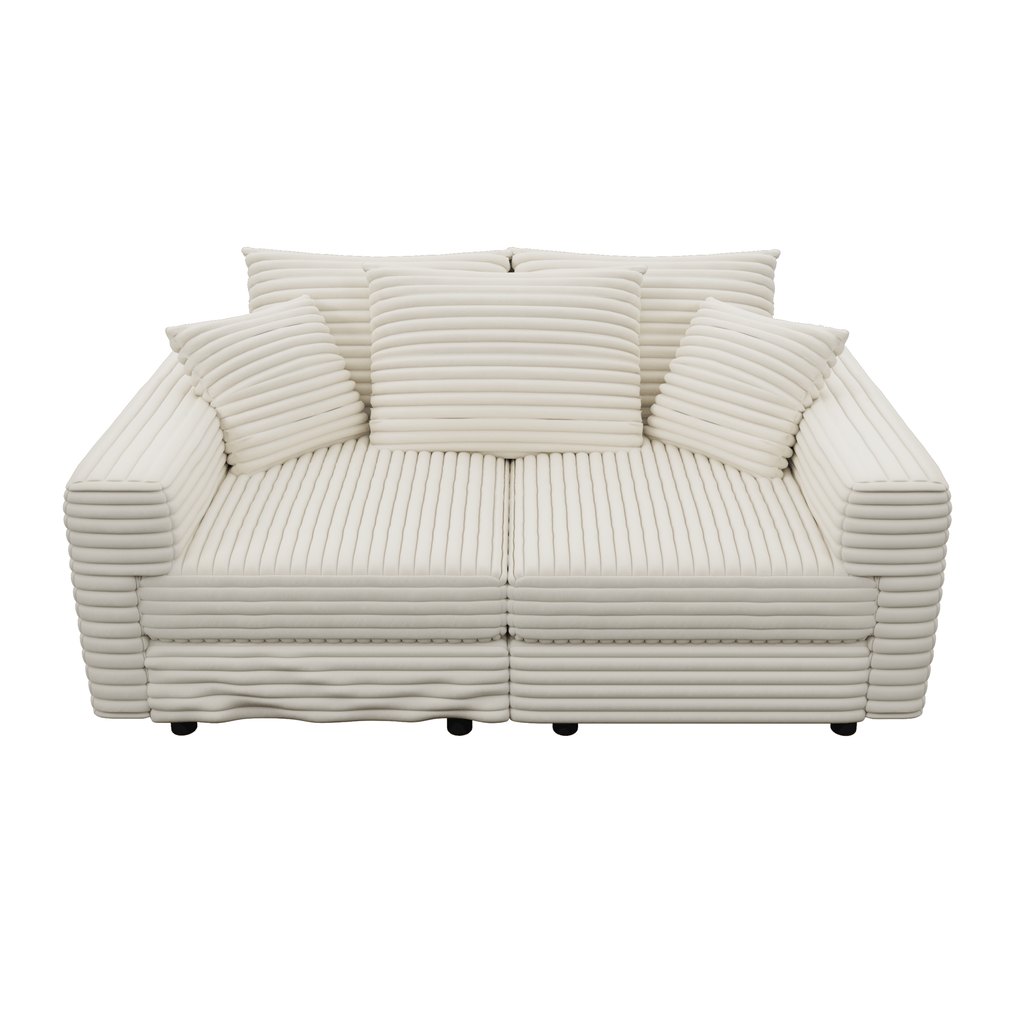 82.7" Plush Corduroy 3-Seat Sofa