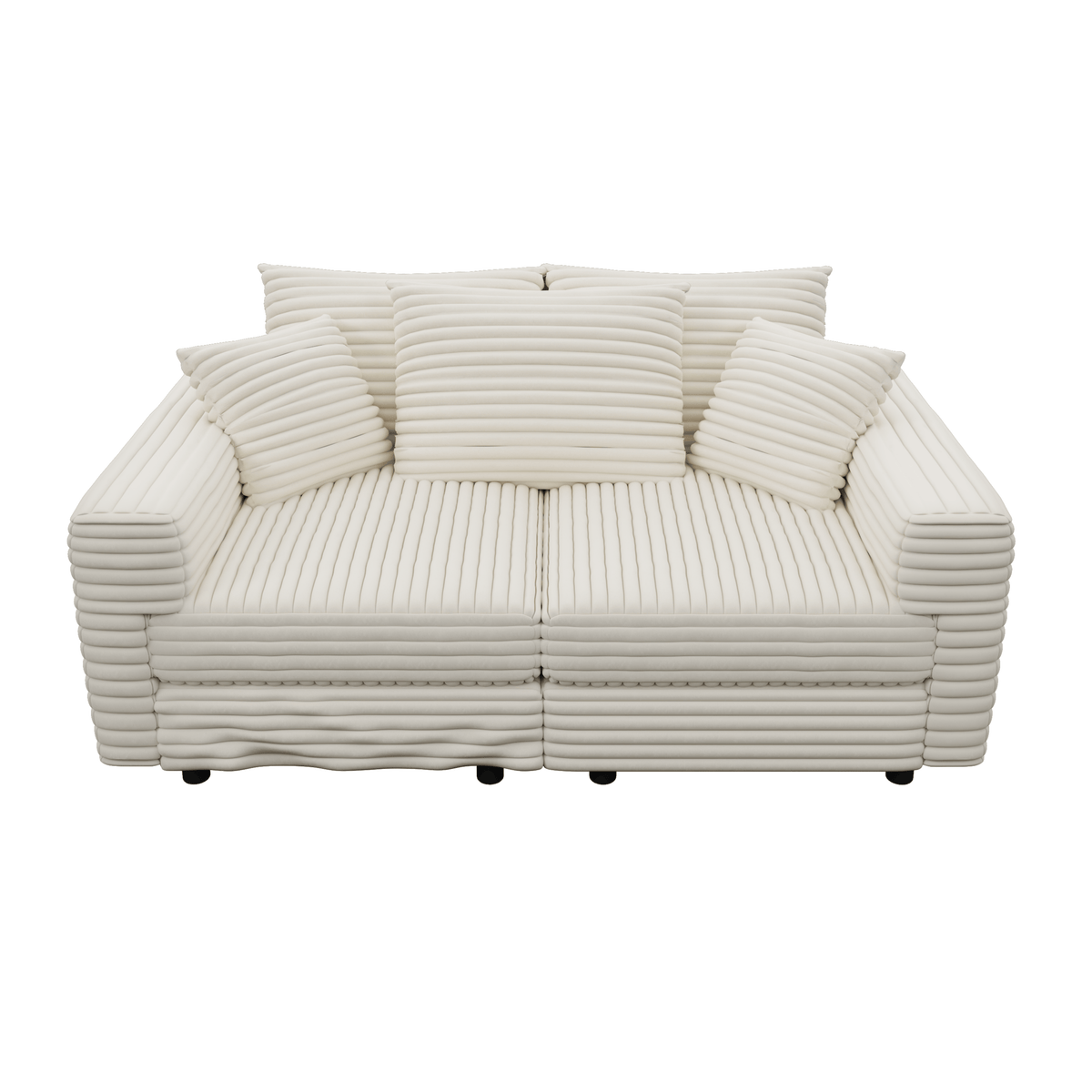 82.7" Plush Corduroy 3-Seat Sofa