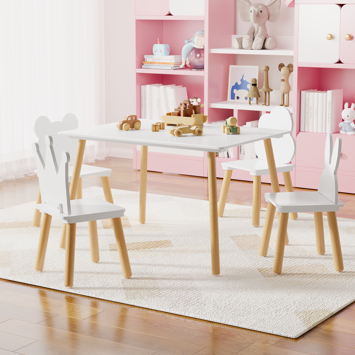 Big Kids Table and 4 Chairs Set