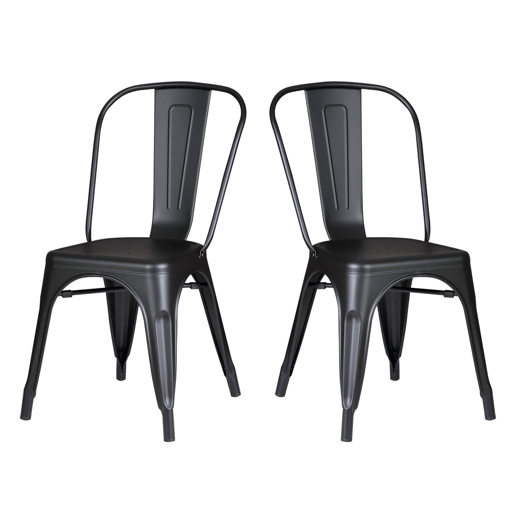Set of 4 Stackable Metal Dining Chairs