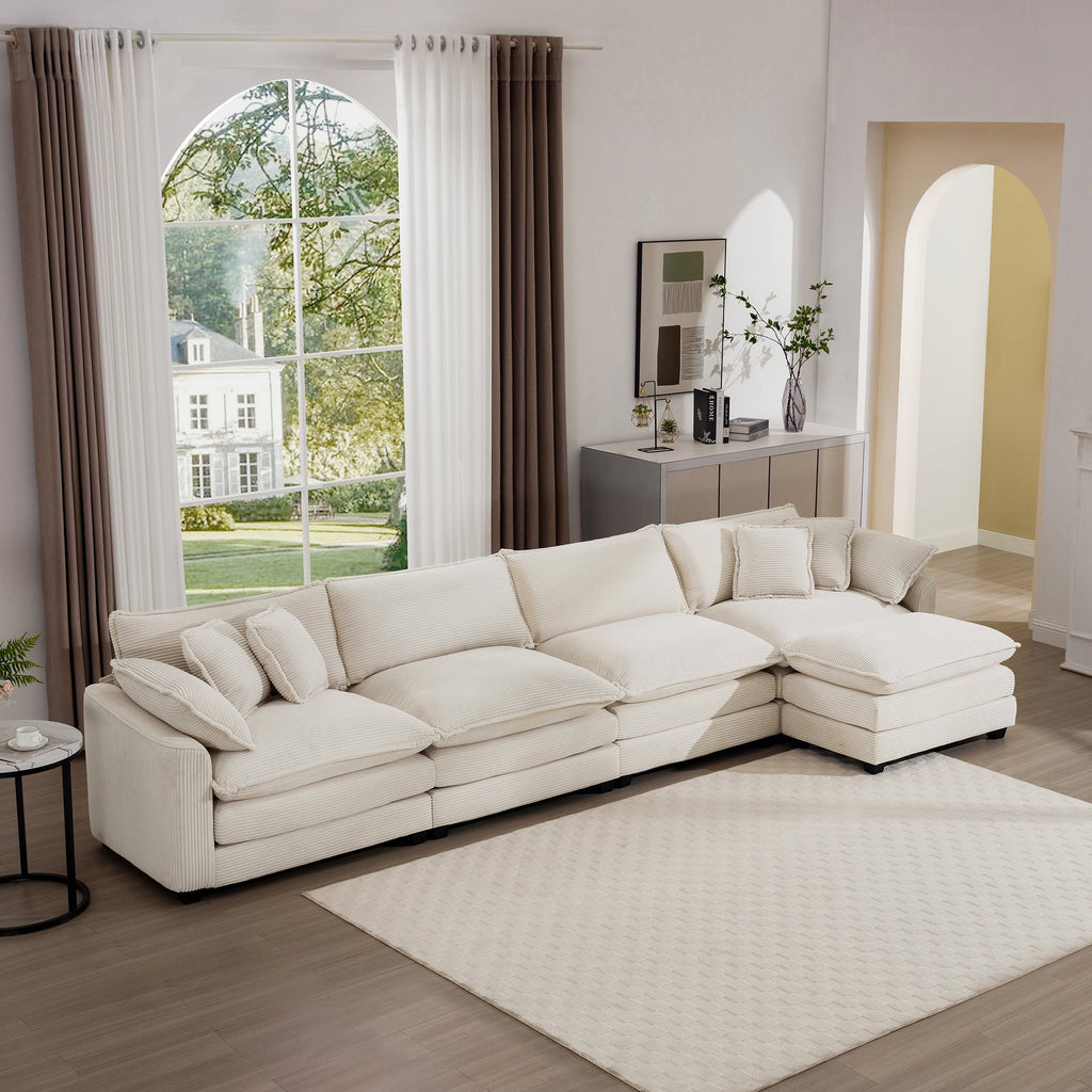Modern Upholstered L Shape Modular Sectional Sofa