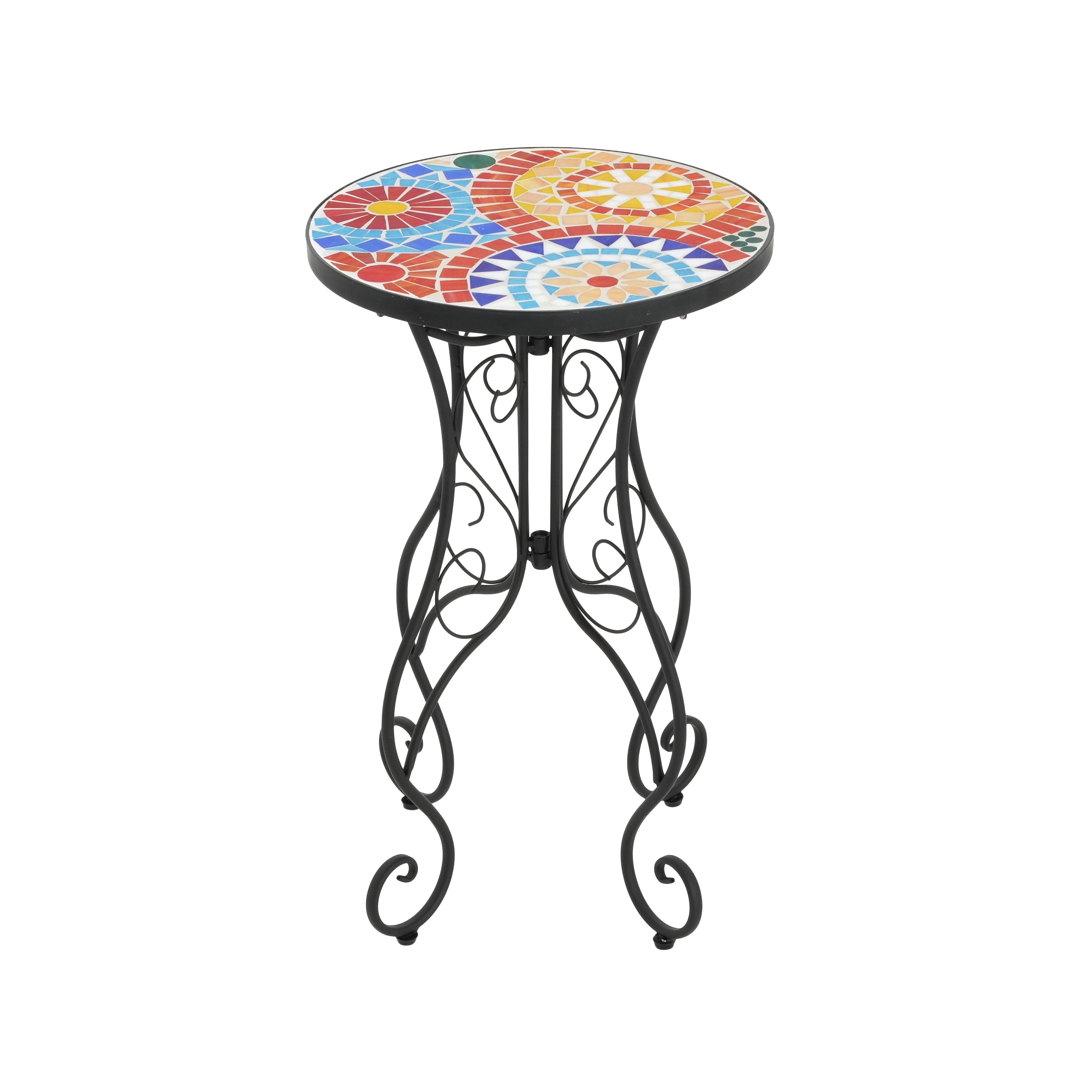 Outdoor Side Table in Colorful and Black