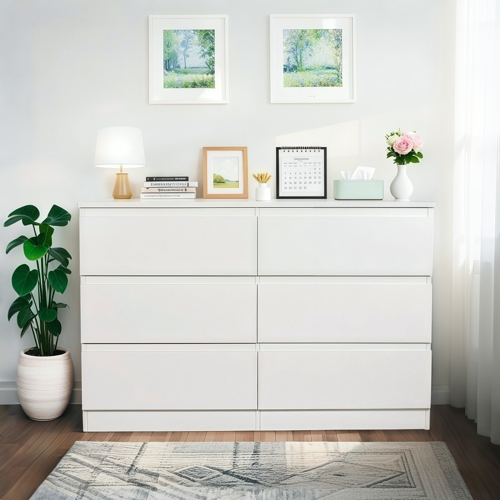 Elegant 6 Drawer Dresser