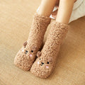 Cute Cartoon Bear Fuzzy Socks For Women, Comfortable Winter Soft Warm Slipper Socks, Casual Sleep Socks For Indoor Women's Fuzzy Socks Winter Warm Fluffy Soft Slipper Home Sleeping Cute Animal Socks