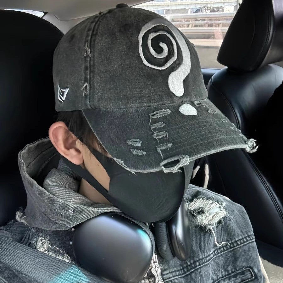 Mens Washed-and-distressed Baseball Cap