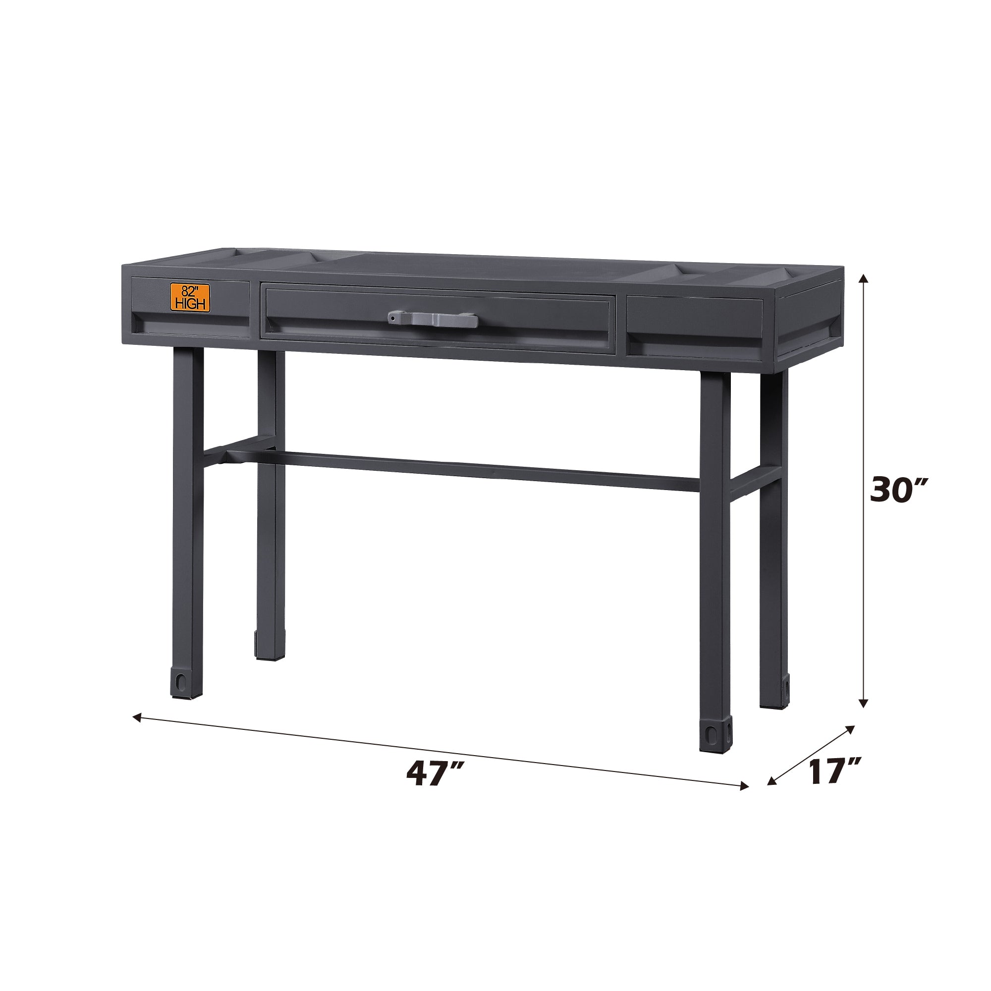 Cargo Gunmetal Finish Vanity Desk