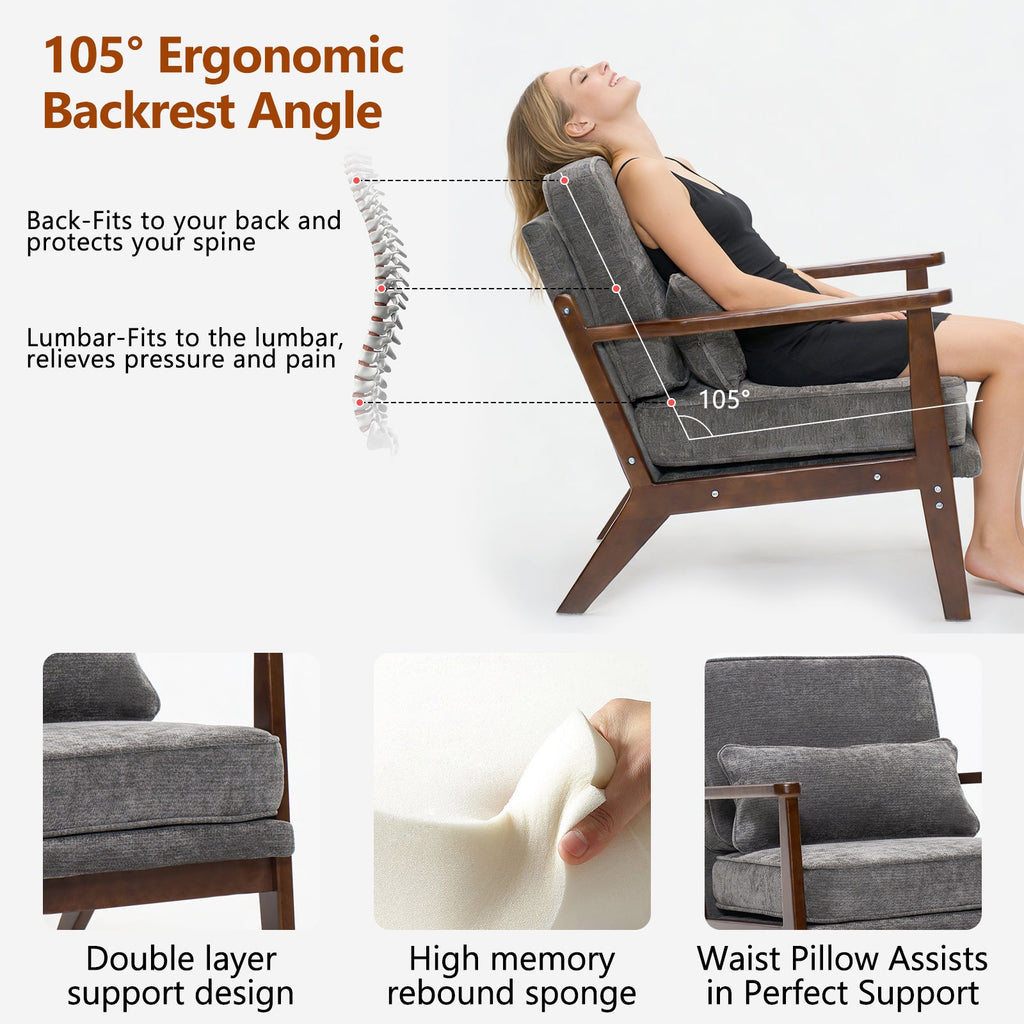 Mid-Century Modern Lounge Chair Single