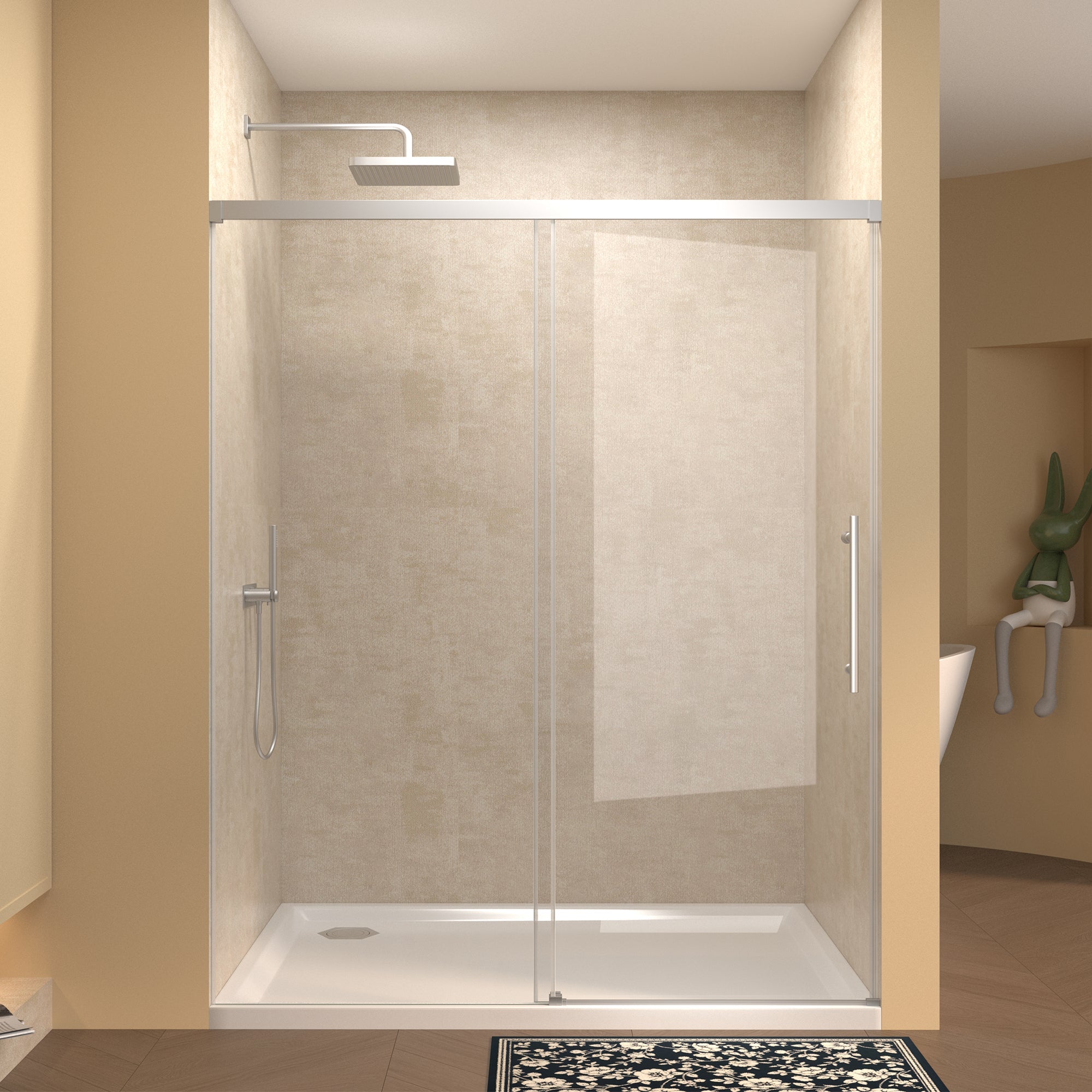 48" Width x 72" Height Single Sliding Shower Door