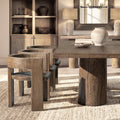 Soren Solid Reclaimed Elm Sculptural Accent Curved Dining Chair