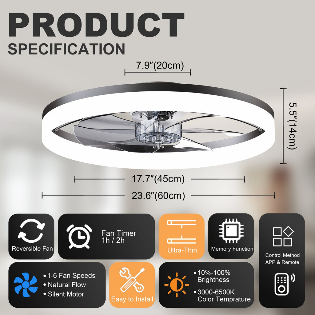 Ultra-Thin LED Ceiling Fan