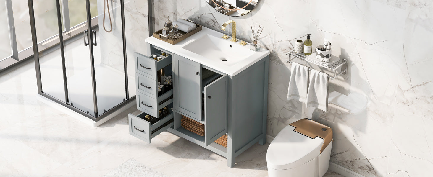 36" Bathroom Vanity with Sink Top