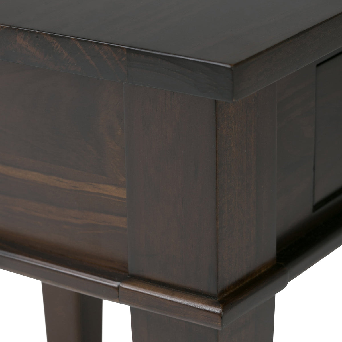 Carlton 42 Inch Wide Solid Wood Home Office Desk in Brunette