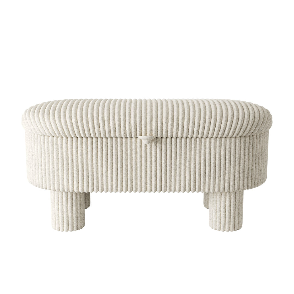 Modern Corduroy Storage Ottoman