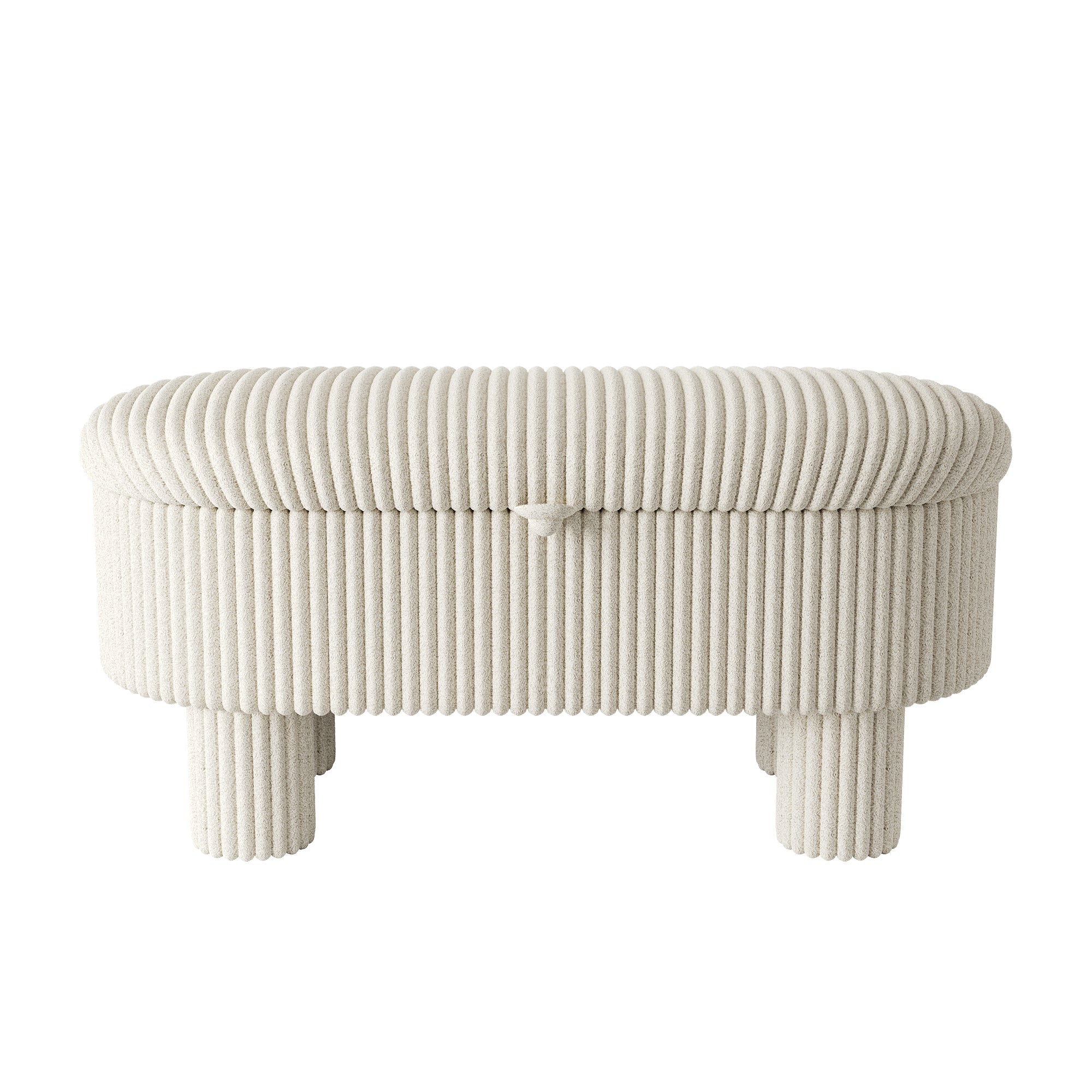 Modern Corduroy Storage Ottoman