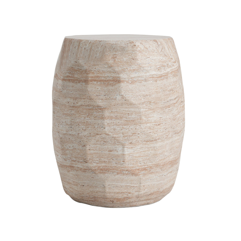 Outdoor/Indoor Lightweight Concrete Side Table - Travertine Finish