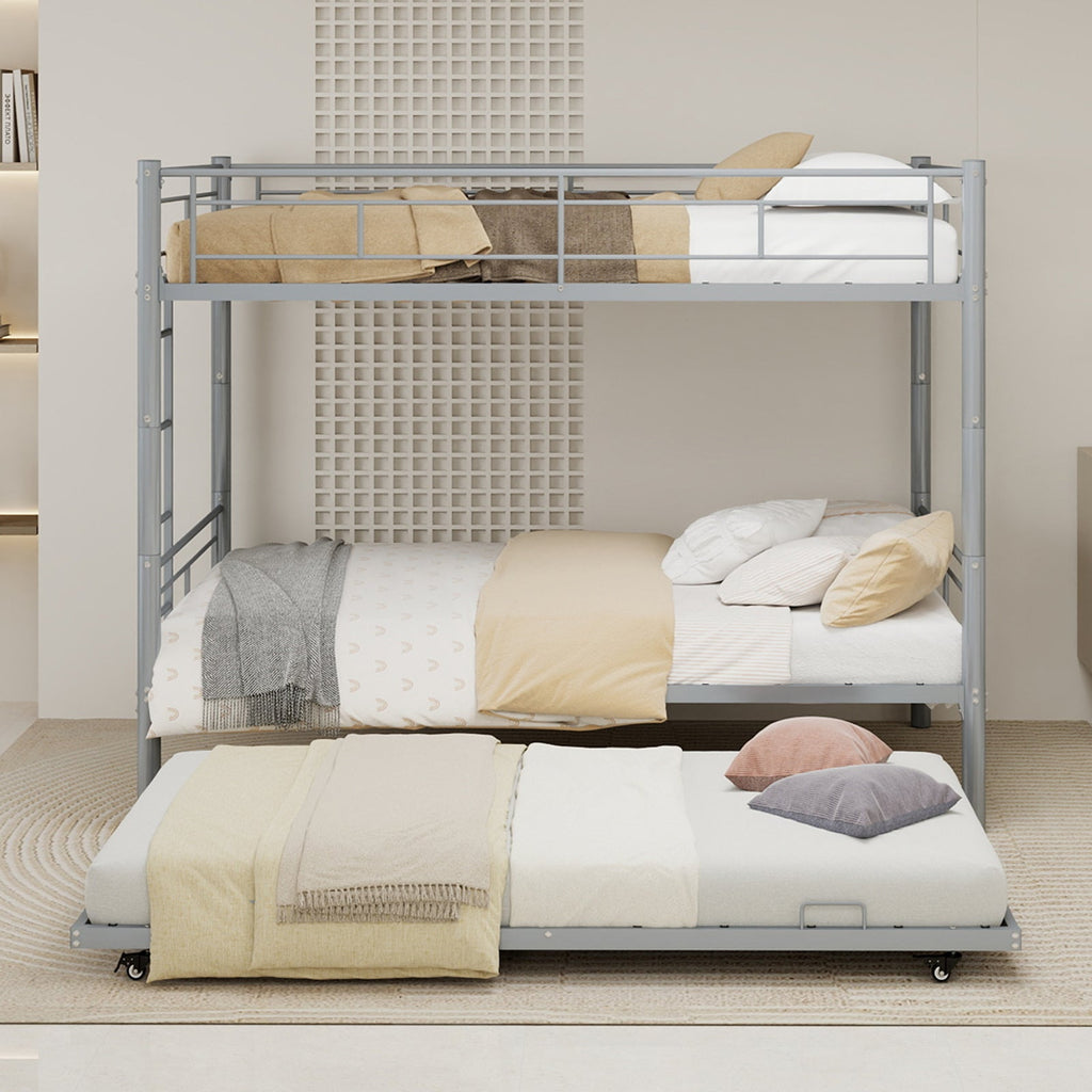 Silver Twin Metal Triple Bunk Bed Frame
