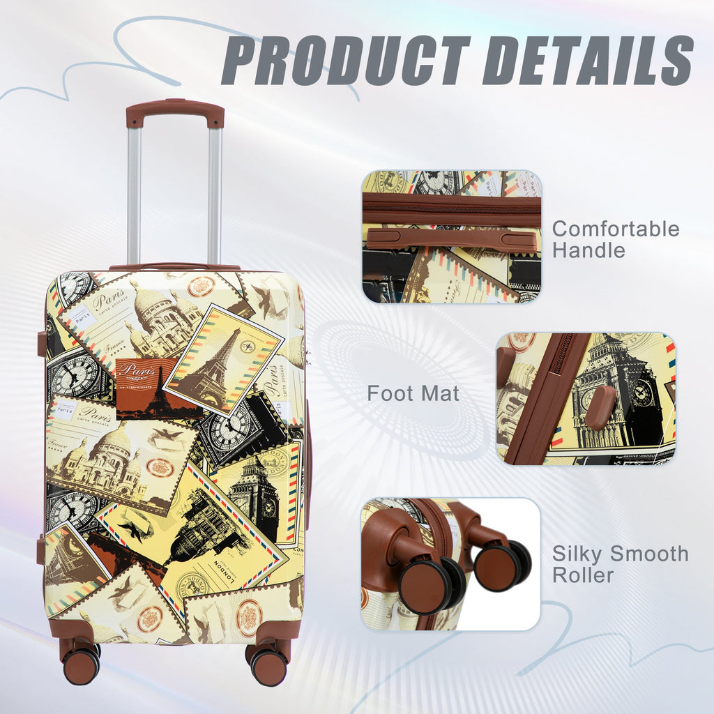 3-Piece PC Spinner Wheel Luggage Set (City Stamps)