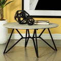 Travis Cement and Gunmetal Round Top Coffee Table