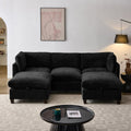 96.5" Sectional Couch for Living Room, Upholstered Soft Chenille Fabric Sofa