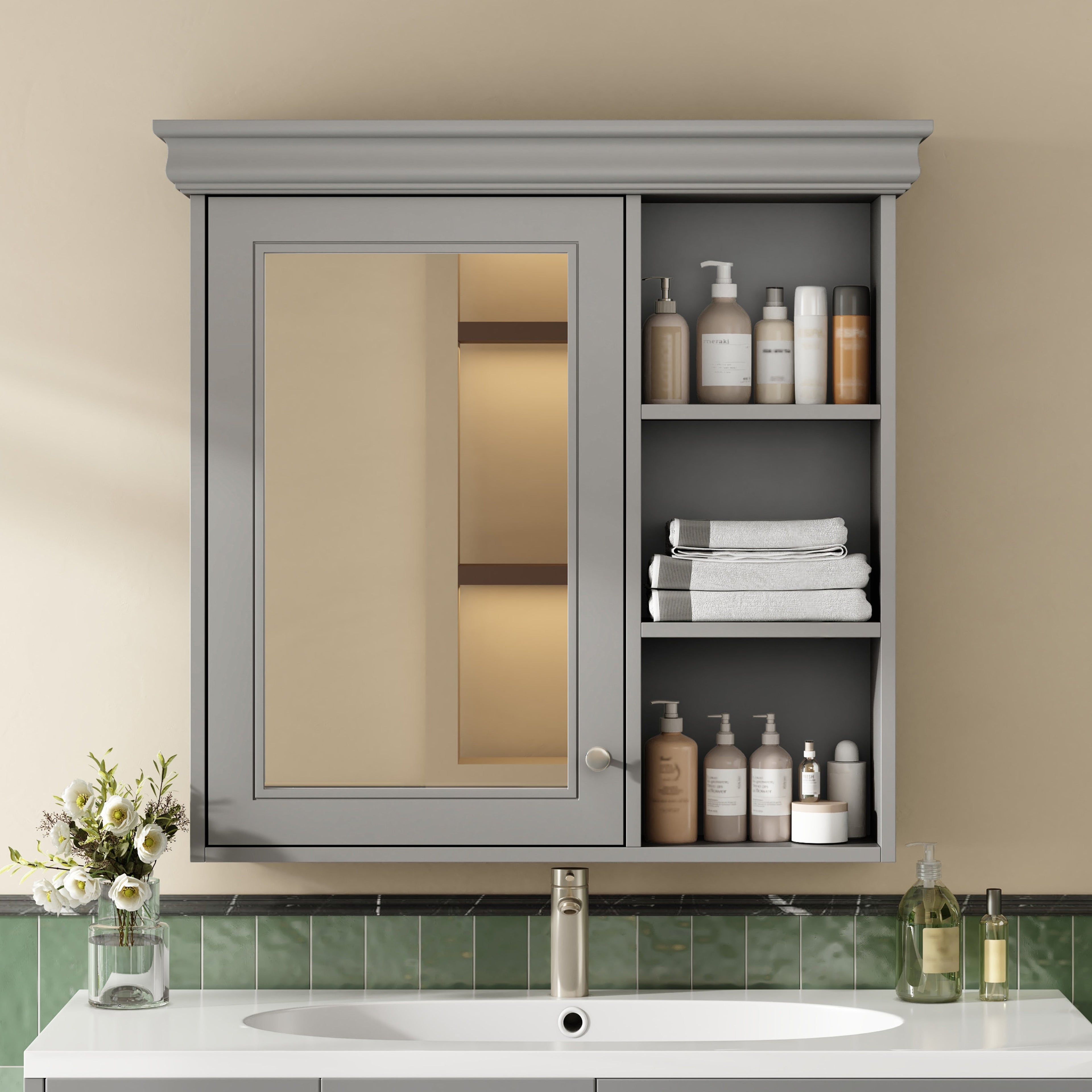 30'' x 28'' Bathroom Medicine Cabinet with Mirror